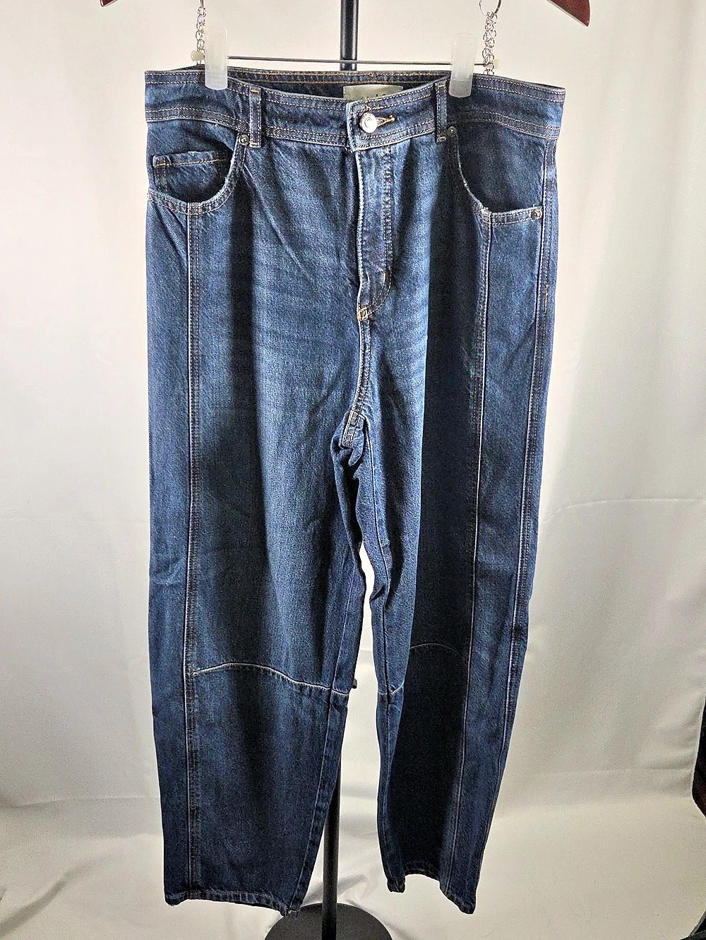 LOFT The Barrel Leg Jeans in Blue Waist 27 Like New